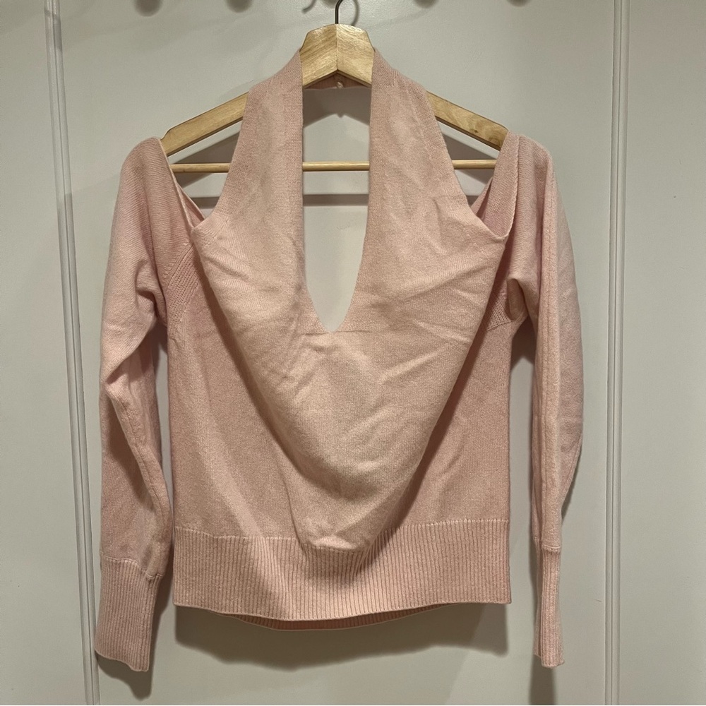 NWT SOH Cashmere Draped Back Halter Sweater S Blush Pink - Picture 5 of 11